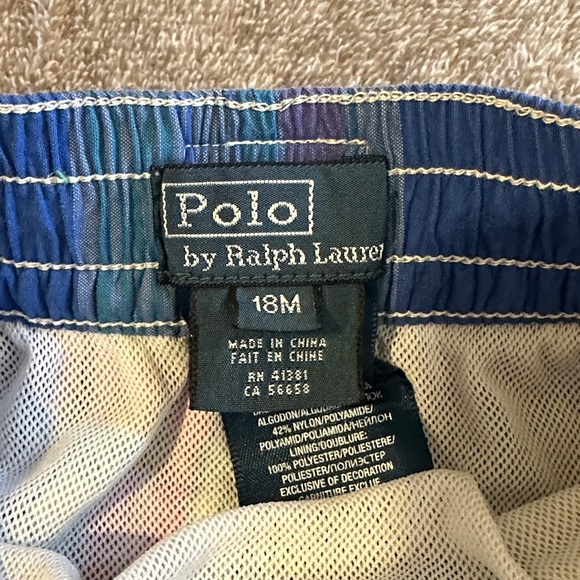 Polo by Ralph Lauren Kids Plaid Swim Trunks - Blue and Multicolor - Picture 3 of 6